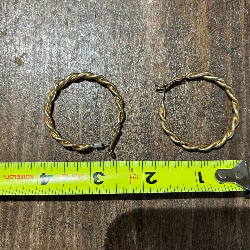 Gold Twisted Hoop Earrings
